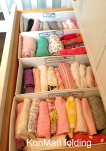 baby clothes drawer konmari folding