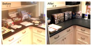 home office paperwork organizing before & after