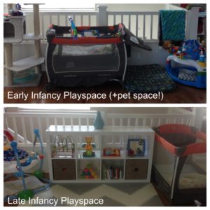 infant playspace before & after