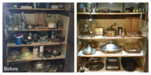 kitchen cupboard organizing before & after
